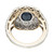 GIA Certified 1.30 Carat Oval Sapphire Diamond Yellow Gold Silver Cocktail Ring
