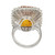 39.00 Carat Orange Rectangle Citrine Diamond Halo White Gold Cocktail Ring