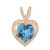 12.00 Carat Blue Topaz Diamond Yellow Gold Heart Pendant Enhancer
