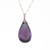 43.00 Carat Pear Briolette Amethyst Yellow Gold Silver Pendant Necklace