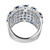 5.75 Carat Sapphire Diamond White Gold Extra Wide Band Ring