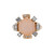 Carved Sunstone Diamond Two Tone Gold Ring