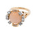 Carved Sunstone Diamond Two Tone Gold Ring