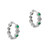 Peter Suchy .18 Carat Emerald Diamond White Gold Hoop Earrings