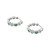 Peter Suchy .18 Carat Emerald Diamond White Gold Hoop Earrings