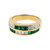 .60 Carat Emerald Diamond Yellow Gold Domed Channel Band Ring