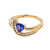 .35 Carat Tanzanite Diamond Yellow Gold Swirl Ring