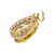 .22 Carat Diamond Prasolite Quartz Yellow Gold Pendant