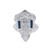 .94 Carat Diamond Synthetic Sapphire Platinum White Gold Ring