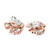 2.80 Carat White Sapphire Ruby Diamond Two Tone Gold Clip Post Swirl Earrings
