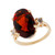 10.00 Carat Garnet Diamond Yellow Gold Three Stone Cocktail Ring