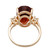 10.00 Carat Garnet Diamond Yellow Gold Three Stone Cocktail Ring