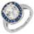 Peter Suchy GIA 3.73 Carat White Oval Sapphire Diamond Platinum Engagement Ring
