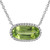 Peter Suchy 3.78 Carat Oval Peridot Diamond Halo White Gold Pendant Necklace