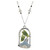 Austrian  .10 Carat Diamond Agate Jade Onyx White Gold Pendant Necklace