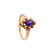 .22 Carat Amethyst Pearl Halo Yellow Gold Ring