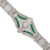 .8 Carat Diamond Synthetic Emerald Platinum White Gold Hinged Link Bracelet
