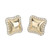 1.68 Carat Diamond Halo Two Tone Gold Pillow Shape Clip Post Earrings