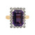 3.50 Carat Amethyst Diamond Yellow Gold Halo Ring