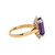 3.50 Carat Amethyst Diamond Yellow Gold Halo Ring