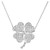 .92 Carat Diamond White Gold Four Leaf Clover Pendant Necklace