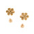 .6 Carat Diamond Yellow Gold Flower Earrings