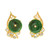 GIA Certified Grade A Jadeite Jade Diamond Yellow Gold Earrings