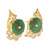 GIA Certified Grade A Jadeite Jade Diamond Yellow Gold Earrings