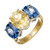 GIA Certified 8.63 Carat Yellow Blue Sapphire Gold Three-Stone Engagement Ring