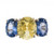 GIA Certified 8.63 Carat Yellow Blue Sapphire Gold Three-Stone Engagement Ring
