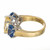 GIA Certified 8.63 Carat Yellow Blue Sapphire Gold Three-Stone Engagement Ring