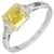 1.46 Carat Fancy Yellow Diamond Three-Stone Platinum Engagement Ring