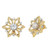 1.36 Carat Diamond Yellow White Gold Snowflake Earrings
