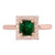GIA Certified .67 Carat Emerald Diamond Halo Rose Gold Engagement Ring