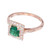 GIA Certified .67 Carat Emerald Diamond Halo Rose Gold Engagement Ring