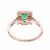 GIA Certified .67 Carat Emerald Diamond Halo Rose Gold Engagement Ring