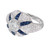 GIA Certified 1.29 Carat Calibre Sapphire Diamond Platinum Domed Engagement Ring