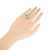 1.50 Carat Blue Zircon Diamond Halo White Gold Ring