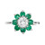 .50 Carat Diamond Emerald Halo White Gold Engagement Ring