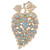3.36 Carat Opal Diamond Yellow Gold Grape Leaf Brooch Pendant