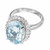 6.25 Carat Ova Aquamarine Diamond Halo Platinum Cocktail Ring