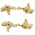 18k Yellow Gold Doberman Dog Double Sided Cufflinks