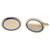 Blue Enamel 14k Yellow Gold Oval Mens Cufflinks