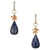 24 Carat Briolette Sapphire Diamond 14k Yellow Gold Dangle Earrings
