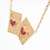 4.00 Carat Ruby Yellow Gold King and Queen of Hearts Poker Card Pendant Necklace