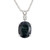 GIA Certified 5.44 Carat Oval Sapphire Diamond White Gold Pendant Necklace