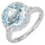 Peter Suchy 4.78 Carat Aqua Diamond Halo White Gold Halo Cocktail Ring