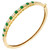 1.20 Carat Emerald Diamond Bar Set Yellow Gold Hinged Bangle Bracelet