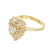 1.63 Carat Pear Shaped Diamond Halo Yellow Gold Ballerina Engagement Ring