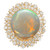 18.00 Carat Ethiopian Cabochon Opal Diamond Halo Yellow Gold Cocktail Ring